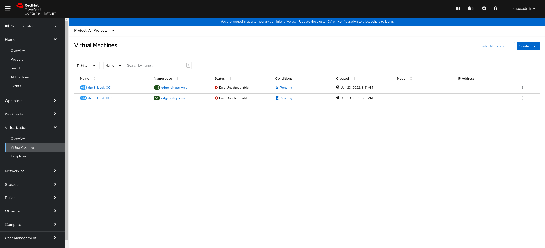 ansible-edge-vms-unschedulable