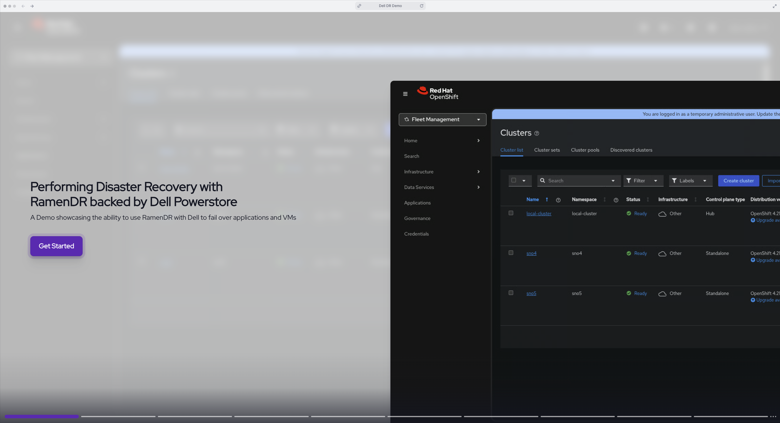 Performing disaster recovery with RamenDR backed by Dell PowerStore