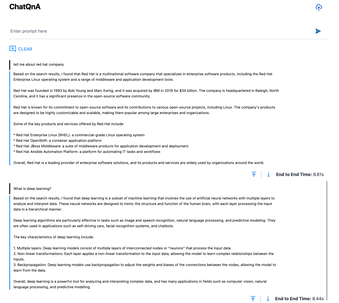 ChatQnA UI - response for general questions